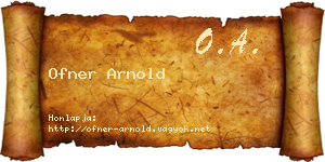 Ofner Arnold névjegykártya